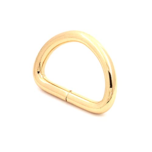 Wuuycoky - Hebillas de anillas con forma de D, de color dorado claro, no soldadas, para correas de cincha, 5 tamaños opcionales, dorado, Inner Diam:0.8",Inner height:0.5",20Pcs