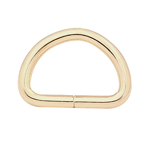 Wuuycoky - Hebillas de anillas con forma de D, de color dorado claro, no soldadas, para correas de cincha, 5 tamaños opcionales, dorado, Inner Diam:0.8",Inner height:0.5",20Pcs