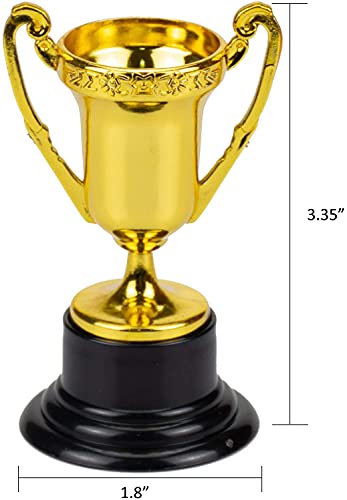WUWEOT 30pzs Trofeos Dorados de Plástico Trofeos de Ganancia para Niños Fiestas Juego Deportivo de 8,5 cm Mini Trofeos de Oro para Niños Trofeos para Premios Juvale Oro Trofeos Plástico