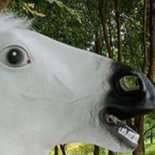 wwwl máscara Halloween máscara de Halloween bola Cosplay látex cabeza caballo máscara animal cabeza conjunto caballo máscara perro caballo caballo jun caballo máscara blanco