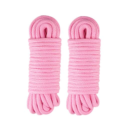 WYSUMMER Cuerda suave, 2 unidades, 10 m, 8 mm, cuerda de algodón multiusos, cuerda de algodón grueso (rosa)