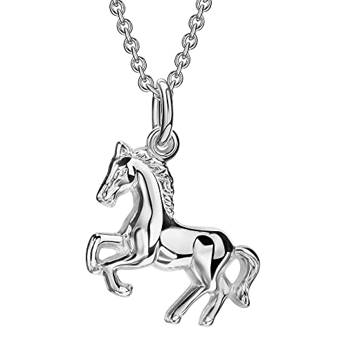XAANA Cadena para niños prémium AMZ0412, diseño de caballo, 36/38 cm, plata de ley 925