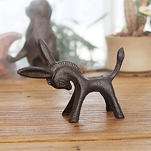 XCTLZG Escultura de escritorio de hierro fundido burro figuras estatua al aire libre animal escultura artesanía decoración hogar jardín maceta decoración accesorios