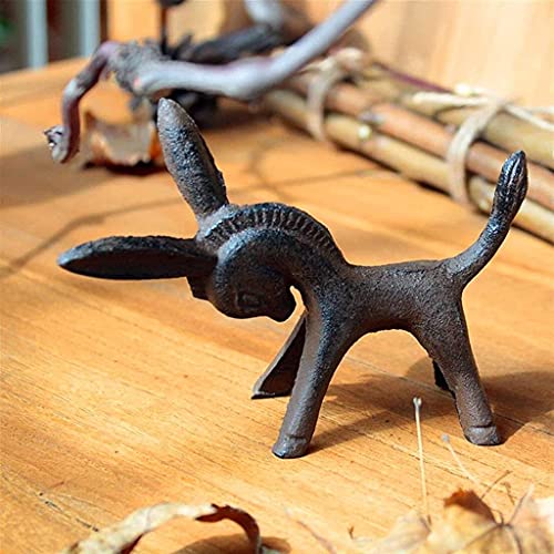 XCTLZG Escultura de escritorio de hierro fundido burro figuras estatua al aire libre animal escultura artesanía decoración hogar jardín maceta decoración accesorios