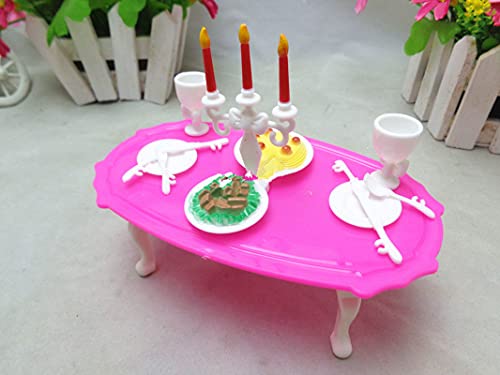 XHBTS Juego de sillas de comedor en miniatura con mesa de 2 piezas de silla y vela para decoración de fiestas de cumpleaños, decoración de tartas