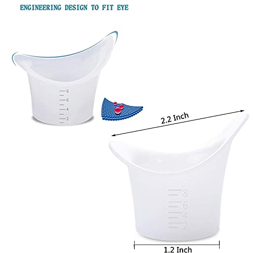 XHBTS Kit de baño para lavado de ojos de 51 piezas, 1 vaso de silicona para ojos y 50 piezas de plástico para una limpieza eficaz de los ojos