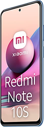 Xiaomi Redmi Note 10S Smartphone RAM 6GB ROM 64GB 6.43'' AMOLED DotDisplay 64MP Cámara Carga rápida de 33 W MediaTek Helio G95 3.5mm Headphone Jack 5000mAh (typ) Batería Azul [Versión ES/PT]