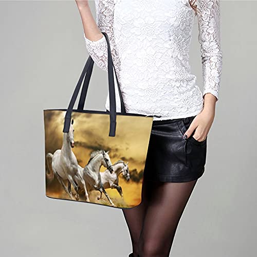 Xingruyun Bolsos De Mujer Caballo Al Galope Bolsos De Mano Impresión Bolsos Bandolera Gran Capacidad Bolso De Hombro 34x29x14cm