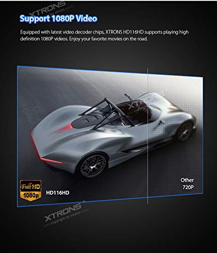 XTRONS Panel táctil 11.6 pulgadas Full HD pantalla 1080P video coche activo reposacabezas montados DVD reproductor juegos AV entrada/salida HDMI