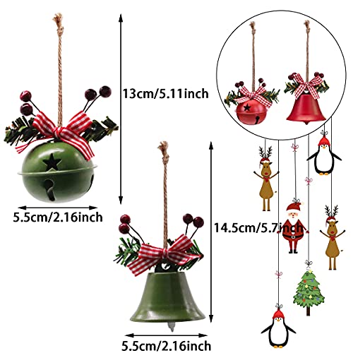 XZM Juego de 6 campanas de Navidad decorativas de metal para árbol de Navidad, festivales, decoración de fiestas y fabricación de joyas