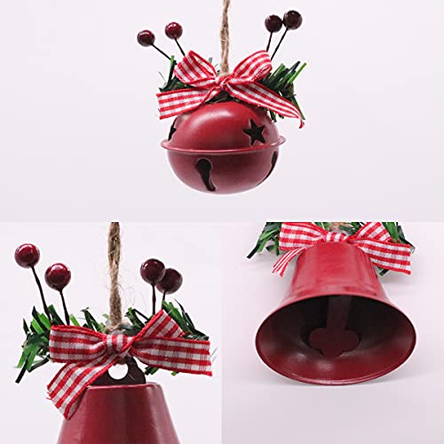 XZM Juego de 6 campanas de Navidad decorativas de metal para árbol de Navidad, festivales, decoración de fiestas y fabricación de joyas
