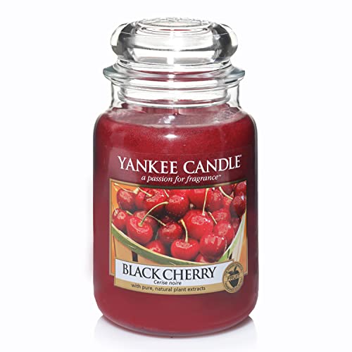 Yankee Candle Black Cherry Vela Aromática en Frasco Grande, Rojo, 623 g