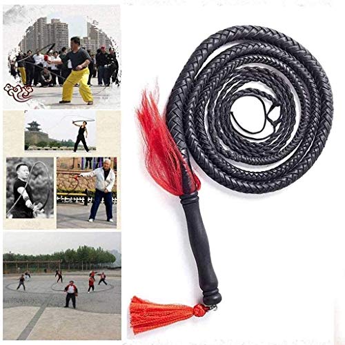 YAOJIA Equestrian BullWhip fustas Bullwhip De Cuero De Cuero De Vaca Real Artificial | Látigo De Toro Largo Trenzado para El Entrenamiento del Cuerpo Entrenando Entrenamientos Musculares