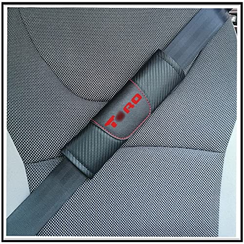 YCSM 1 Par De Almohadillas De Fibra De Carbono para El Cinturón De Seguridad del Coche Cojín para La Correa del Hombro del Asiento para Fiat para Toro (Color : Black Red)