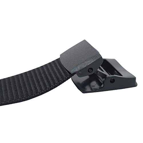 YEHMAN - Cinturón de cinturón militar de tela de nailon ajustable, 120 cm, hebilla de plástico sin níquel, antialérgico marrón 120 cm