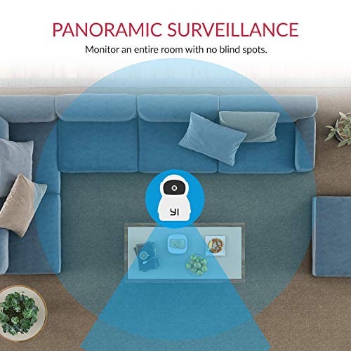 YI Cámara de Vigilancia 1080p Dome Guard Camara IP Sistema de Seguridad WiFi de Interior Full HD, Detección de Movimiento, Visión Nocturna, Audio de 2 Vias y Nube con App para iOS y Android (Blanco)