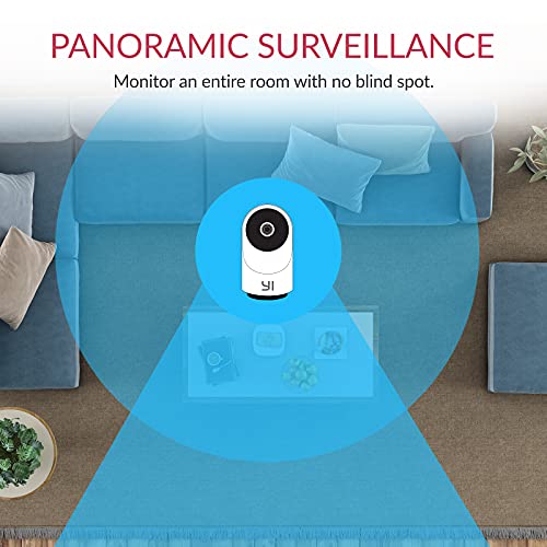 YI Dome X Camara Vigilancia WiFi Interior 360º PTZ, IP Cámara de Vigilancia HD 1080p, Detección de Movimiento, Visión Nocturna, Cámara de Seguridad Domo para Bebé o Mascota, Compatible con Android/iOS