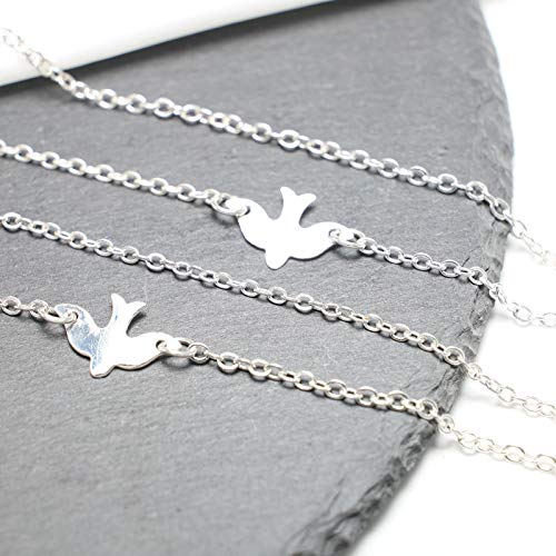 Yienate Collar de moda con diseño de paloma de la paz para mujeres y niñas (plata)