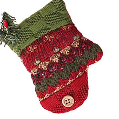 Yihaifu Navidad Navidad Ornamento Colgando Palo corazón Bota Corazon Bota Guante Estrella Festival árbol Mostrar Ventana botón de Pared botón escocés Juguete