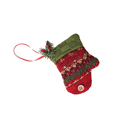 Yihaifu Navidad Navidad Ornamento Colgando Palo corazón Bota Corazon Bota Guante Estrella Festival árbol Mostrar Ventana botón de Pared botón escocés Juguete