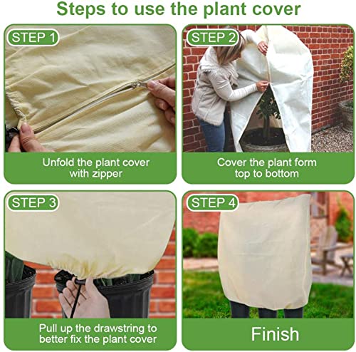 YIMO Plant Frost Protection Covers,Frost Protection Large Easy Fleece Jackets,Warm Cover Tree Shrub Plant Protecting Bag,Plant Covers Freeze Protection Plants Reusable Antifreeze Cover (180 * 120cm)