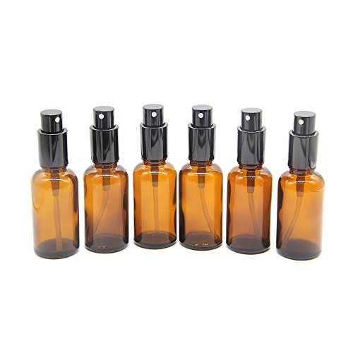 Yizhao Ambar Pulverizador Cristal 30ml, Glass Spray Bottles con [Atomizador],para Aceites Esenciales, Mezclas de Aromaterapia, Perfumes, Masajes, Líquidos Químicos, Farmacéutico– 6Pcs