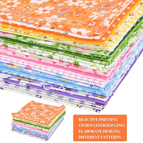 YOTINO 35 piezas Tela de Algodón Patchwork 25 cm x 25 cm patrón floral estampado sistema de color telas patchwork Conjunto de tela de algodón colorido paquete de tela Paquete