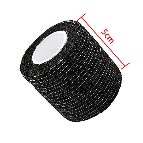 Yuema 24 Rollos Vendaje Deportivo Elástico Autoadhesivo Negro Impermeable Transpirable para Todas Las Partes del Cuerpo