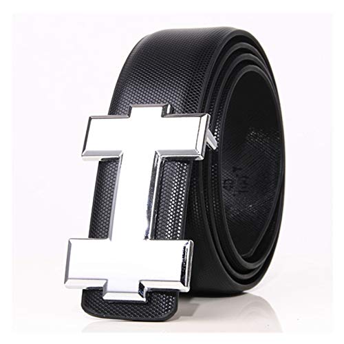 YUNLAN Cinturones de Mujer, Cinturones de Hombre, Hebilla H, Cinturones de Letras Personalizadas, Cinturones de Moda y exquisitos. Cinturones (Belt Length : 110x3.3 cm, Color : Black Belt)