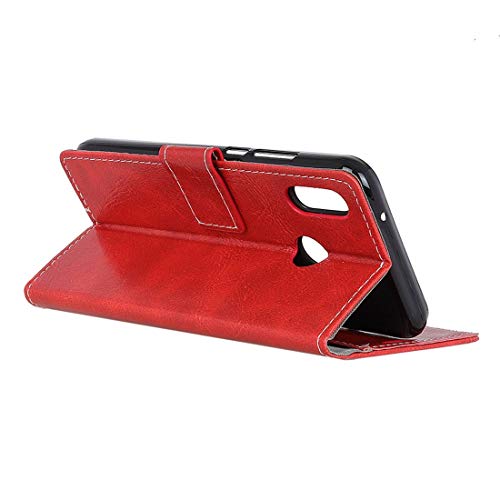 YXCY Atjj Caja de cuero horizontal de la textura horizontal de la textura del caballo retro con el soporte y las tragamonedas de las tarjetas Billetera y marco de fotos for ZTE Blade V10 Vita Black)