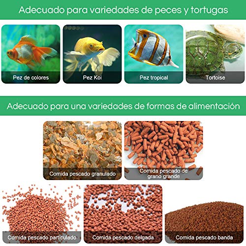 Zacro Comedero de Peces Automáticos,Digital Alimentador de Peces con Cargador USB,Pantalla LCD,se Sirve para ≤24mm Acuario,Pecera,Dispensador de Comida para Peces