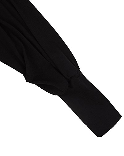 ZANZEA Mujer Jersey de Punto Largos Cuello V Manga Larga Otoño Vestidos Sudadera Casual Tallas Grandes Suéter Suelta Negro S