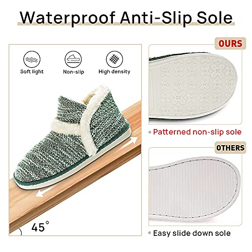Zapatillas Casa Bota para Unisexo Antideslizante Pantuflas Invierno Pelusa Verde 39/40 EU (40/41 Talla Fabricante)