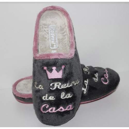 Zapatillas casa Mujer Originales cómodas y Suaves Hechas en España - Reina de la casa (Numeric_38)