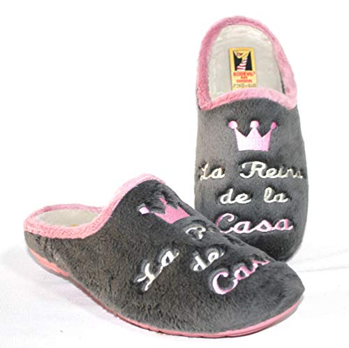 Zapatillas casa Mujer Originales cómodas y Suaves Hechas en España - Reina de la casa (Numeric_38)