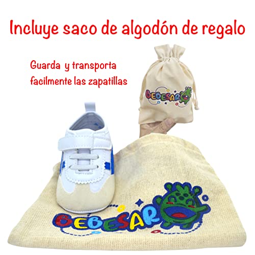 Zapatillas de bebe 0-6 meses personalizadas con nombre - Deportivas niño - Deportivas niña - Regalo bebe personalizado - Incluye Bolsa de Transporte