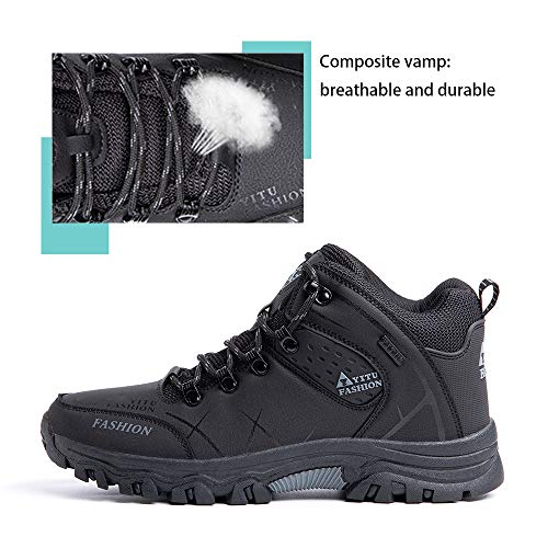 Zapatillas Trekking Hombre Antideslizantes Zapatos de Senderismo Transpirable Botas Montaña Bajas al Aire Libre 4 Negro 44 EU