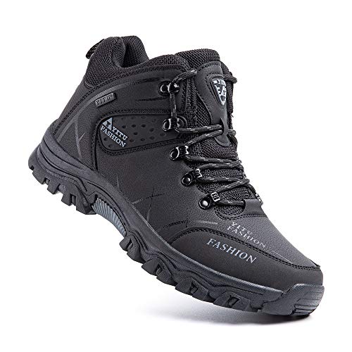 Zapatillas Trekking Hombre Antideslizantes Zapatos de Senderismo Transpirable Botas Montaña Bajas al Aire Libre 4 Negro 44 EU