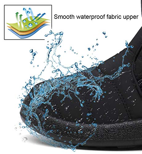 Zapatos Invierno Botas de Nieve para Mujer Hombres Botines Moda Calentar Forrado Botas Tacon Zapatillas Planas 2021 Impermeable,42 EU,Café a