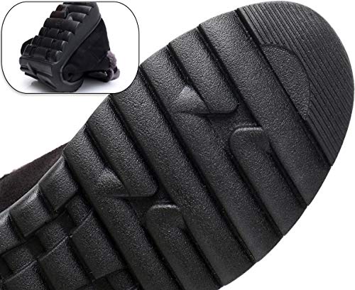Zapatos Invierno Mujer Botas de Nieve Forradas Calientes Zapatillas Botines Planas Con Cremallera Casuales Boots para Mujer Negro -B 39.5 EU/255CN