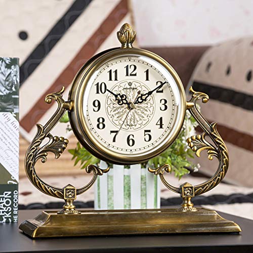 ZBNZ Creativo hierro bicicleta jinete estatuilla escritorio reloj metal bicicleta modelo mesa reloj de reloj de reloj de relojes arte y artesanía decoración de oficina a casa