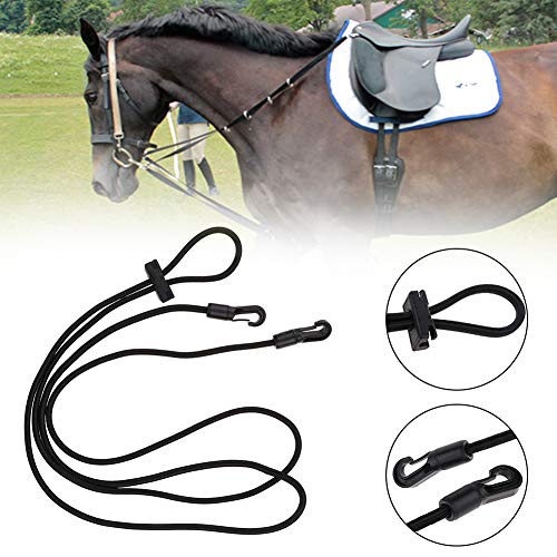 Zchui Cuerda de entrenamiento para caballos de 3 m con correa elástica para el cuello, de nailon, ajustable, herramienta de ayuda para el entrenamiento cómodo