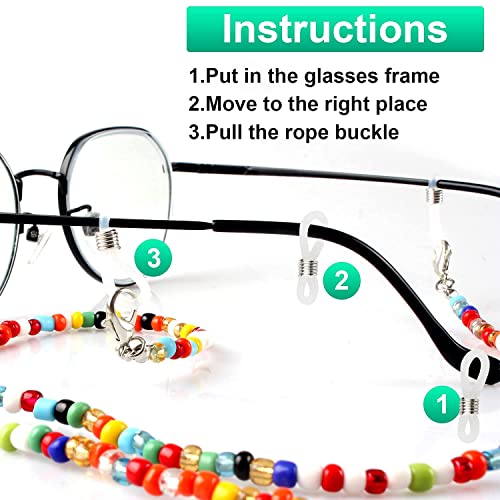 Zeaye Cordón para gafas de 4 piezas, una cómoda cadena de vidrio con un clip, adecuado para hombres, mujeres, niñas, niños y ancianos.
