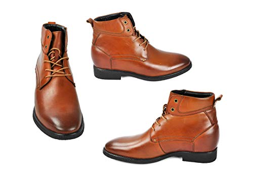 Zerimar Botas de Hombre con Alzas Que Aumentan su Altura + 7 cm | Botas Hombre de Vestir| Botines Hombre| Botas de Piel Hombre | Zapatos hombre invierno