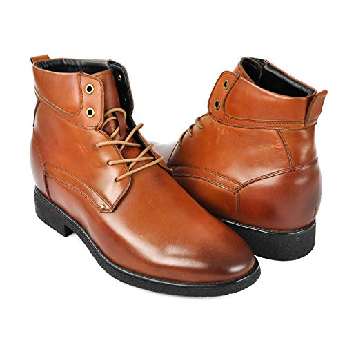 Zerimar Botas de Hombre con Alzas Que Aumentan su Altura + 7 cm | Botas Hombre de Vestir| Botines Hombre| Botas de Piel Hombre | Zapatos hombre invierno