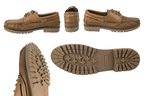 Zerimar Nautico de Piel | Zapatos Hombre Casuales | Nauticos Cuero Hombre | Zapatos Nauticos Hombre | Nauticos Hombre con Cordones | Zapatos Nauticos Cuero Hombre