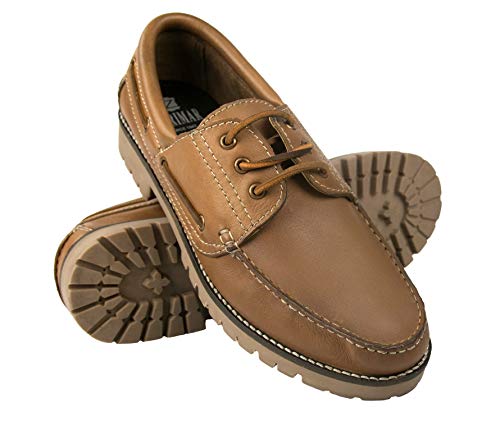 Zerimar Nautico de Piel | Zapatos Hombre Casuales | Nauticos Cuero Hombre | Zapatos Nauticos Hombre | Nauticos Hombre con Cordones | Zapatos Nauticos Cuero Hombre
