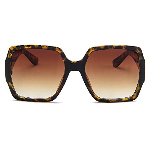 ZEZKT gafas de sol cuadradas para mujer y hombre moda unisex gafas de sol vintage de marco grande casual sunglasses para viajes al aire libre D