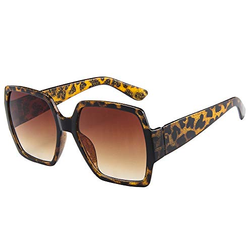 ZEZKT gafas de sol cuadradas para mujer y hombre moda unisex gafas de sol vintage de marco grande casual sunglasses para viajes al aire libre D