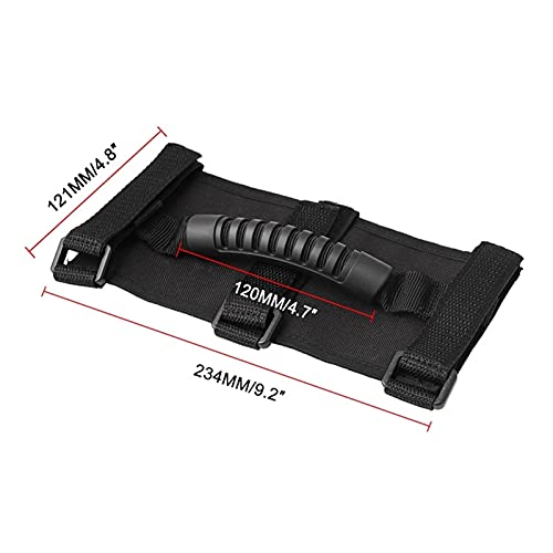 zhuzhu 4 X Roll Bar Grab Handles Grip Mangle FIT para Jeep Wrangler YJ TJ JK JL & Gladiador JT 1987-2020, Accesorios de Interior (Color : Black)